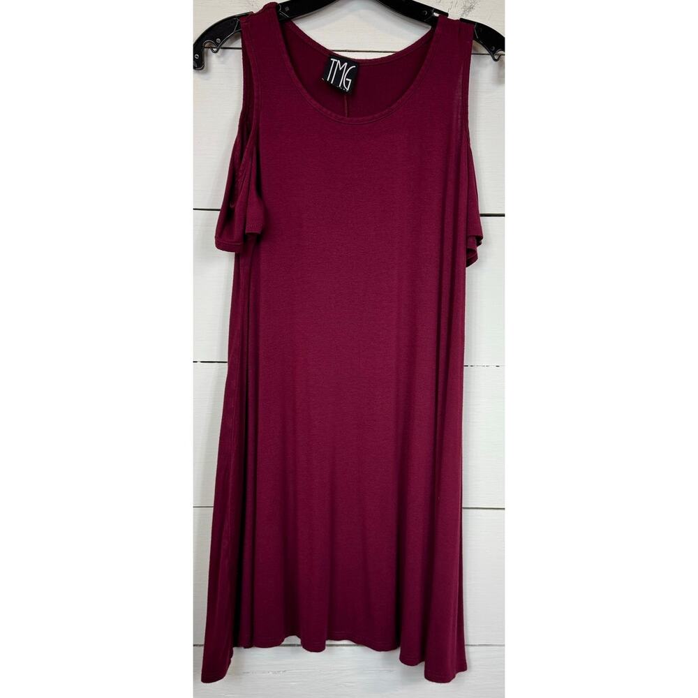 Tmg Red Knee Length Dress Women's Large